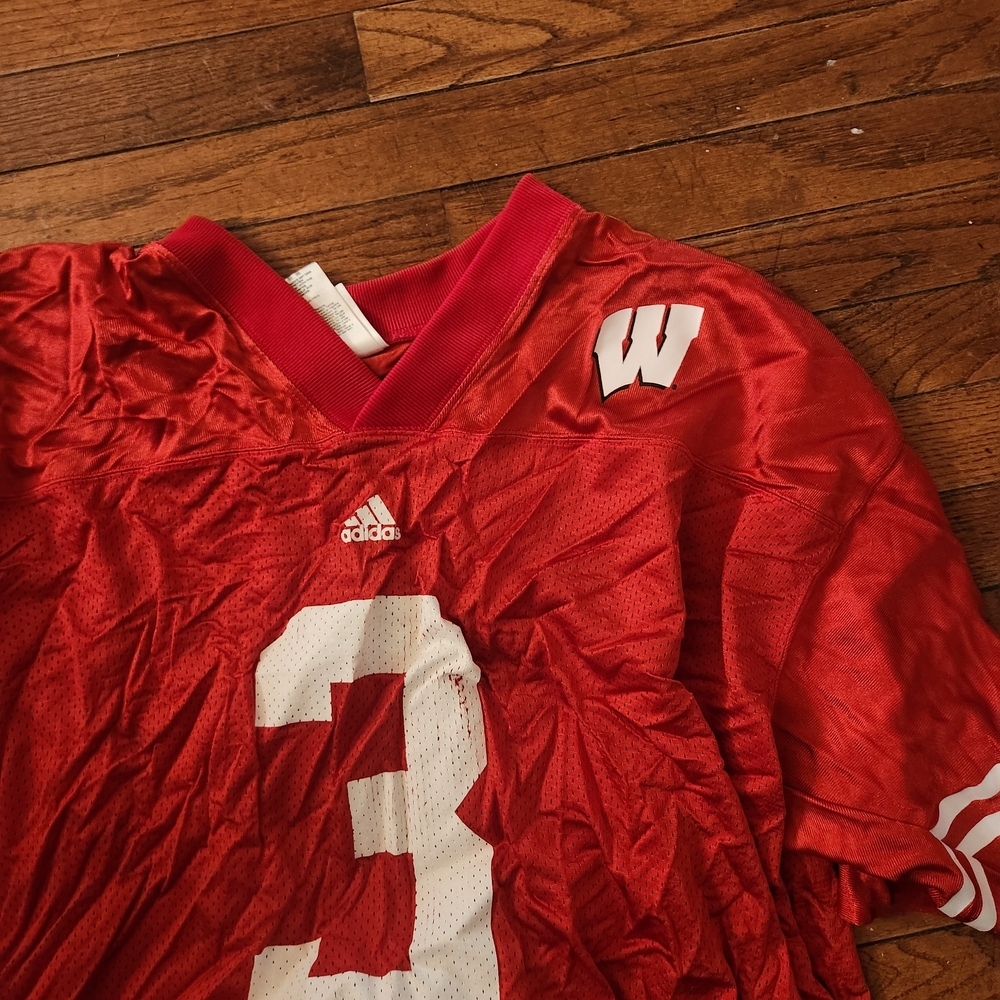 Adidas Red Wisconsin Football Jersey #3
